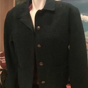 Woolrich medium hunter green tweed button jacket